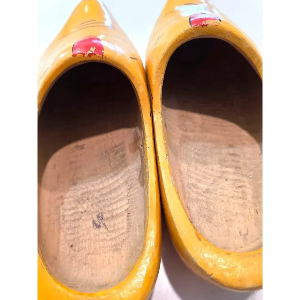 Vintage Hand painted Dutch Wooden Clog Shoes